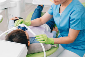 houston sedation dentist working on a patient